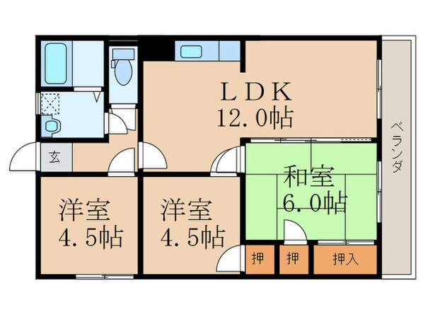 西村ハイツの物件間取画像